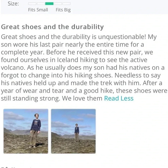 Native Unisex Jefferson slip on shoe. Size 10 Men size 12 women. Red with stars - Picture 10 of 12